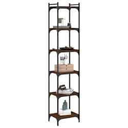 vidaXL Bokhylle 6 etasjer brun eik 40x30x188 cm konstruert tre