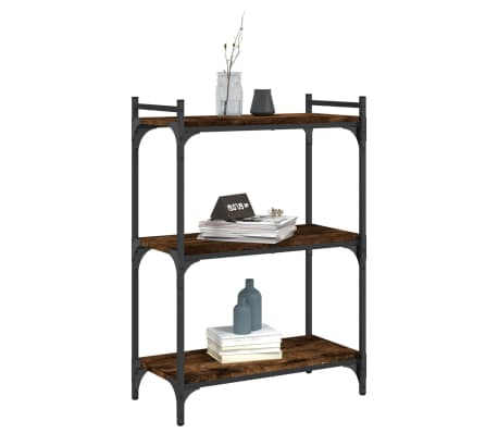 vidaXL Biblioth&egrave;que 3 niveaux ch&ecirc;ne fum&eacute; 60x30x86 cm bois d'ing&eacute;nierie