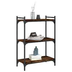 vidaXL Biblioth&egrave;que 3 niveaux ch&ecirc;ne fum&eacute; 60x30x86 cm bois d'ing&eacute;nierie