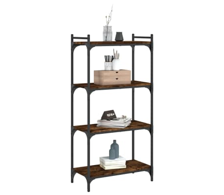vidaXL Bookcase 4-Tier Smoked Oak 60x30x120 cm Engineered Wood
