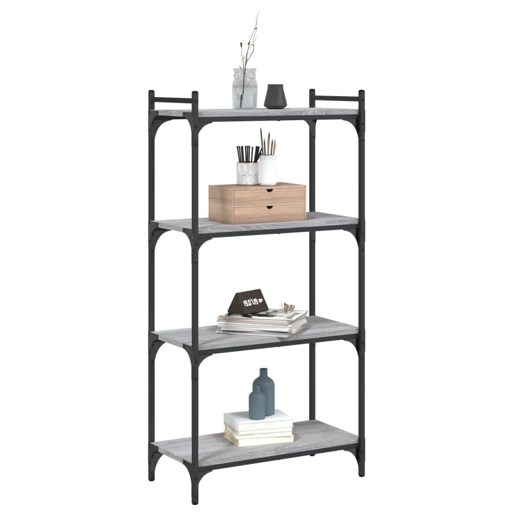 vidaXL Boekenkast 4-laags 60x30x120 cm bewerkt hout grijs sonoma eiken afbeelding