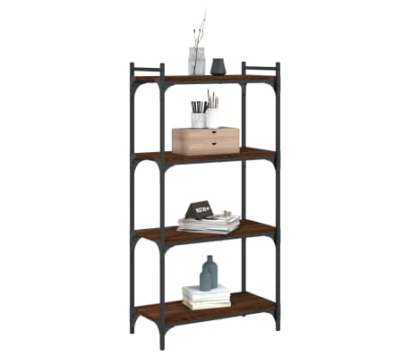 vidaXL B&uuml;cherregal 4 B&ouml;den Braun Eiche-Optik 60x30x120cm Holzwerkstoff