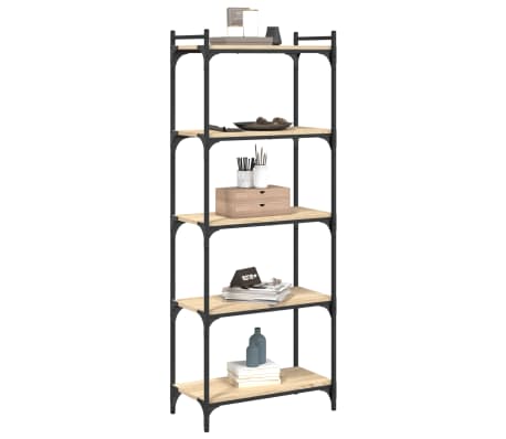 vidaXL Boekenkast 5-laags 60x30x154 cm bewerkt hout sonoma eikenkleur