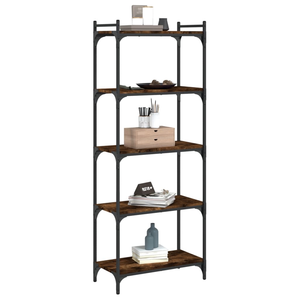 vidaXL Bibliotecă 5 niveluri stejar afumat 60x30x154 cm lemn prelucrat