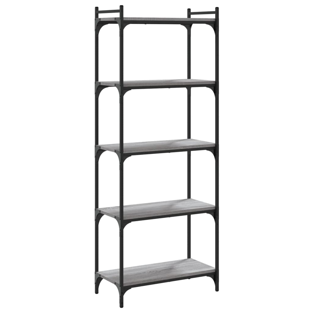 vidaXL Knihovna s 5 policemi šedá sonoma 60x30x154 cm kompozitní dřevo
