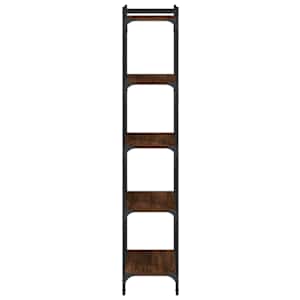 Knihovna s 5 policemi hnědý dub 60x30x154 cm kompozitní dřevo - obrázek 5