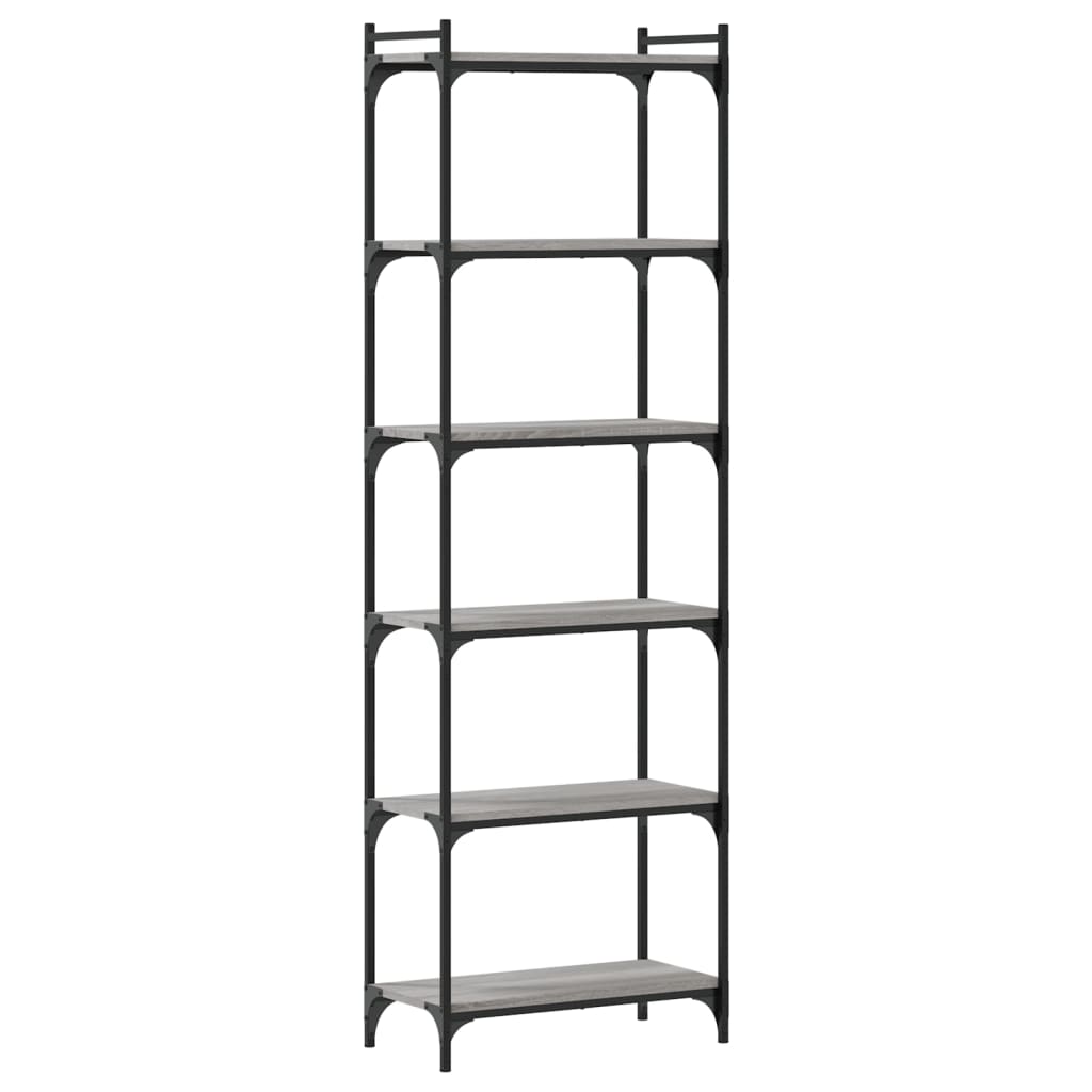 vidaXL Knihovna s 6 policemi šedá sonoma 60x30x188 cm kompozitní dřevo