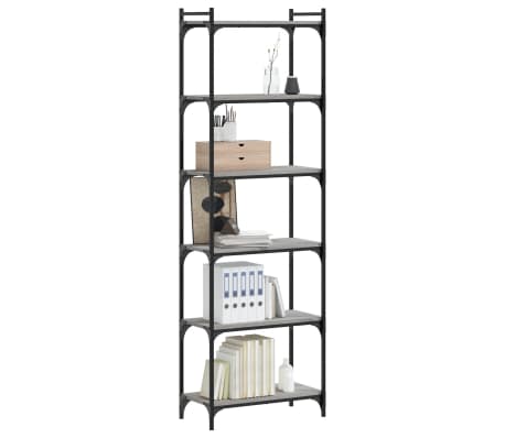 vidaXL Bookcase Grey Sonoma Engineered Wood Standard Size for Bookshelves