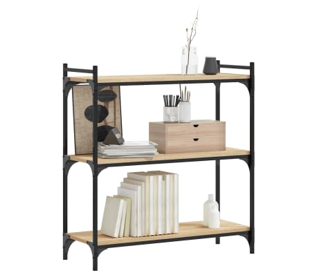 vidaXL Regal za knjige s 3 razine boja hrasta 80 x 30 x 86 cm drveni