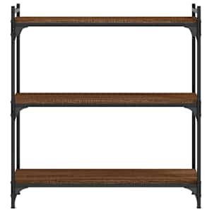 Knihovna se 3 policemi hnědý dub 80x30x86 cm kompozitní dřevo - obrázek 4