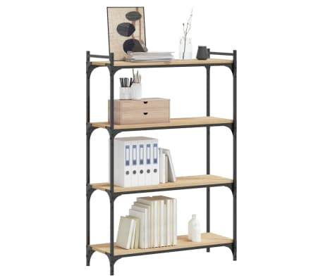 vidaXL Bookcase 4-Tier Sonoma Oak 80x30x120 cm Engineered Wood