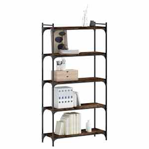 vidaXL Biblioth&egrave;que 5 niveaux ch&ecirc;ne fum&eacute; 80x30x154cm bois d'ing&eacute;nierie