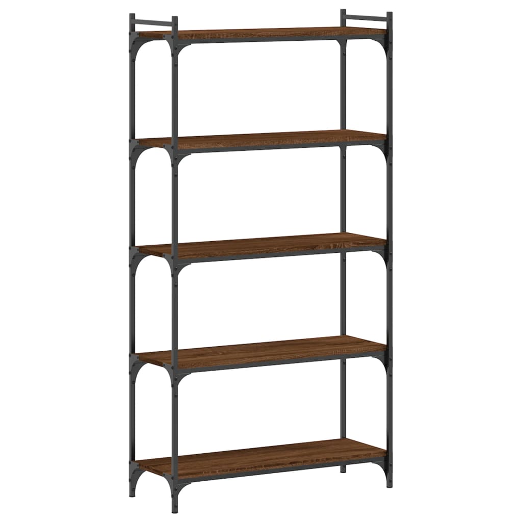 Image of vidaXL Bookcase 5-Tier Brown Oak 80x30x154 cm Engineered Wood