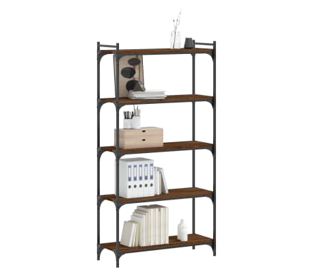 vidaXL Boekenkast 5-laags 80x30x154 cm bewerkt hout bruin eikenkleur