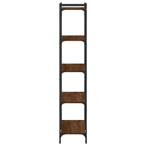 Knihovna s 5 policemi hnědý dub 80x30x154 cm kompozitní dřevo - obrázek 5