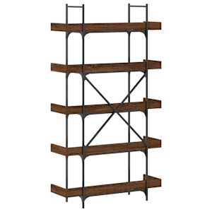 Knihovna s 5 policemi hnědý dub 100 x 33 x 180,5 cm kompozit - obrázek 6