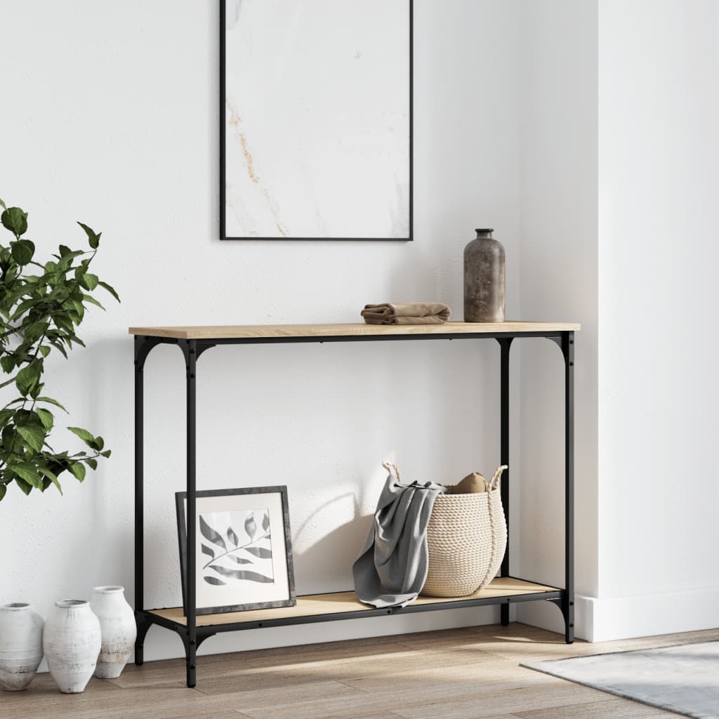 vidaXL Konsolipöytä Sonoma-tammi 101x30,5x75 cm tekninen puu