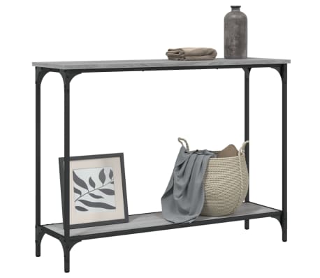 vidaXL Wandtafel 101x30,5x75 cm bewerkt hout grijs sonoma eikenkleurig