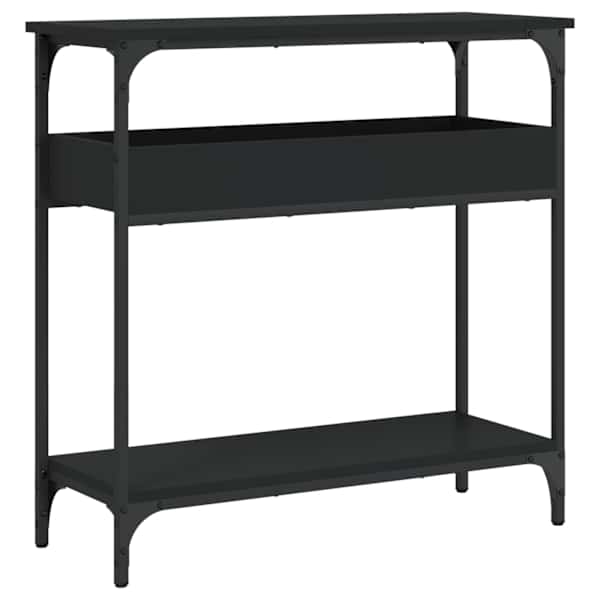 vidaXL riiuliga konsoollaud, must, 75 x 29 x 75 cm, tehispuit