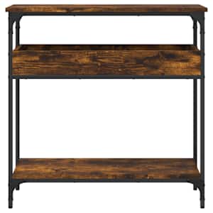 Konzolový stolek s policí kouřový dub 75 x 29 x 75 cm kompozit - obrázek 4