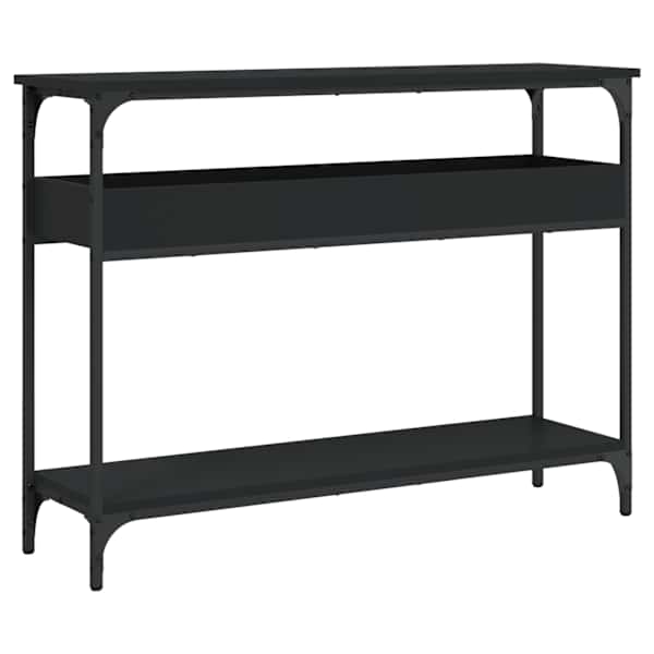 vidaXL riiuliga konsoollaud, must, 100 x 29 x 75 cm, tehispuit
