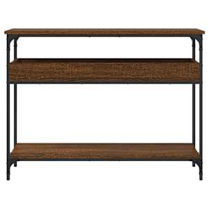 Konzolový stolek s policí hnědý dub 100 x 29 x 75 cm kompozit - obrázek 4