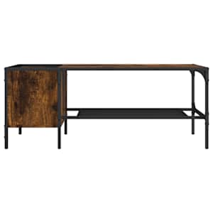 Konferenční stolek s regálem kouřový dub 100x51x40 cm kompozit - obrázek 4