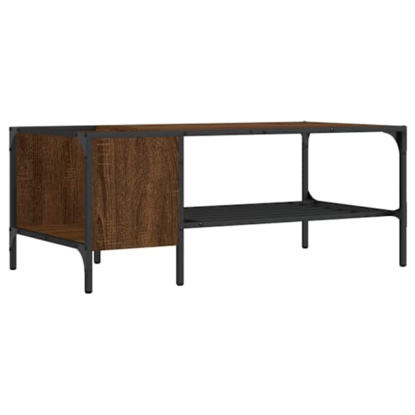 vidaXL riiuliga kohvilaud, pruun tamm, 100 x 51 x 40 cm, tehispuit