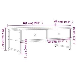 Konferenční stolek kouřový dub 101x49x39,5 cm kompozitní dřevo - obrázek 11