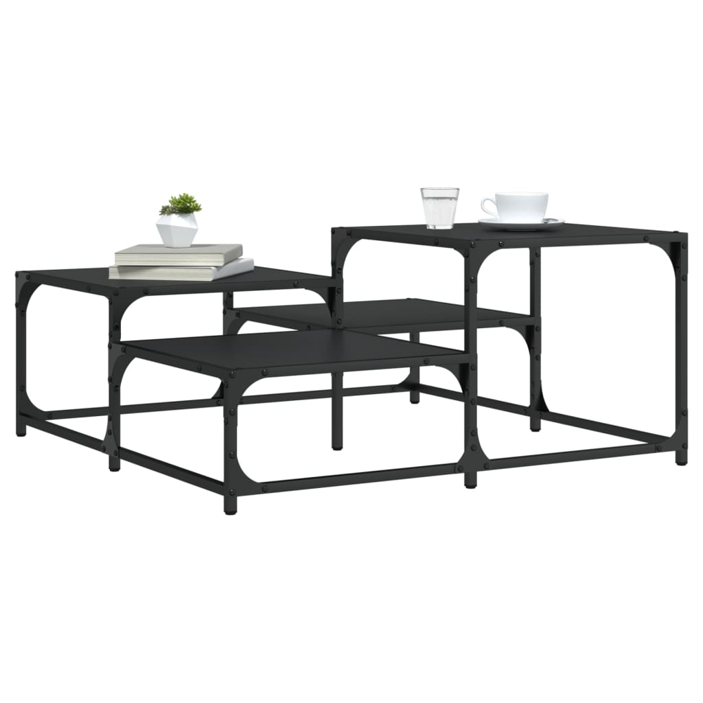 Couchtisch Schwarz 87,5×87,5×40 cm Holzwerkstoff