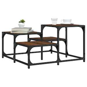 Klubska mizica rjavi hrast 68x68x40 cm inženirski les