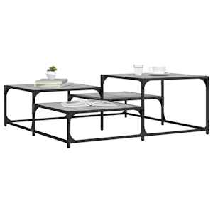 Klubska mizica siva sonoma 107x107x40 cm inženirski les