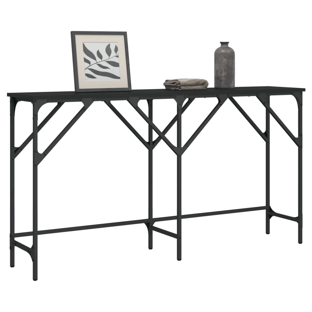 vidaXL konsolbord 140x29x75 cm konstrueret træ sort