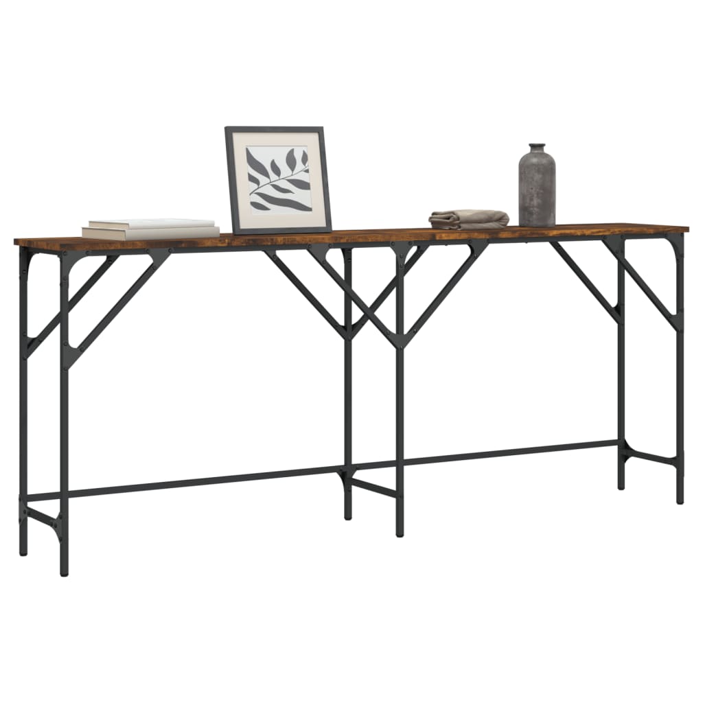vidaXL Table console chêne fumé 180x29x75 cm bois d'ingénierie