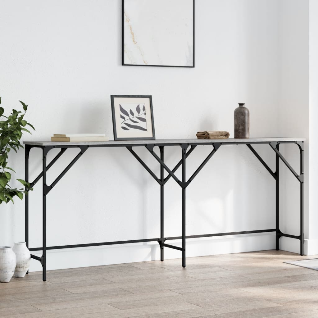 vidaXL Wandtafel 180x29x75 cm bewerkt hout grijs sonoma eikenkleurig afbeelding