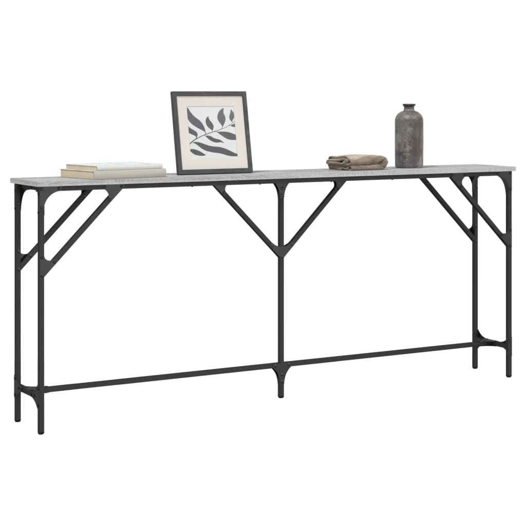 vidaXL Măsuță consolă, gri sonoma, 180x23x75 cm, lemn prelucrat
