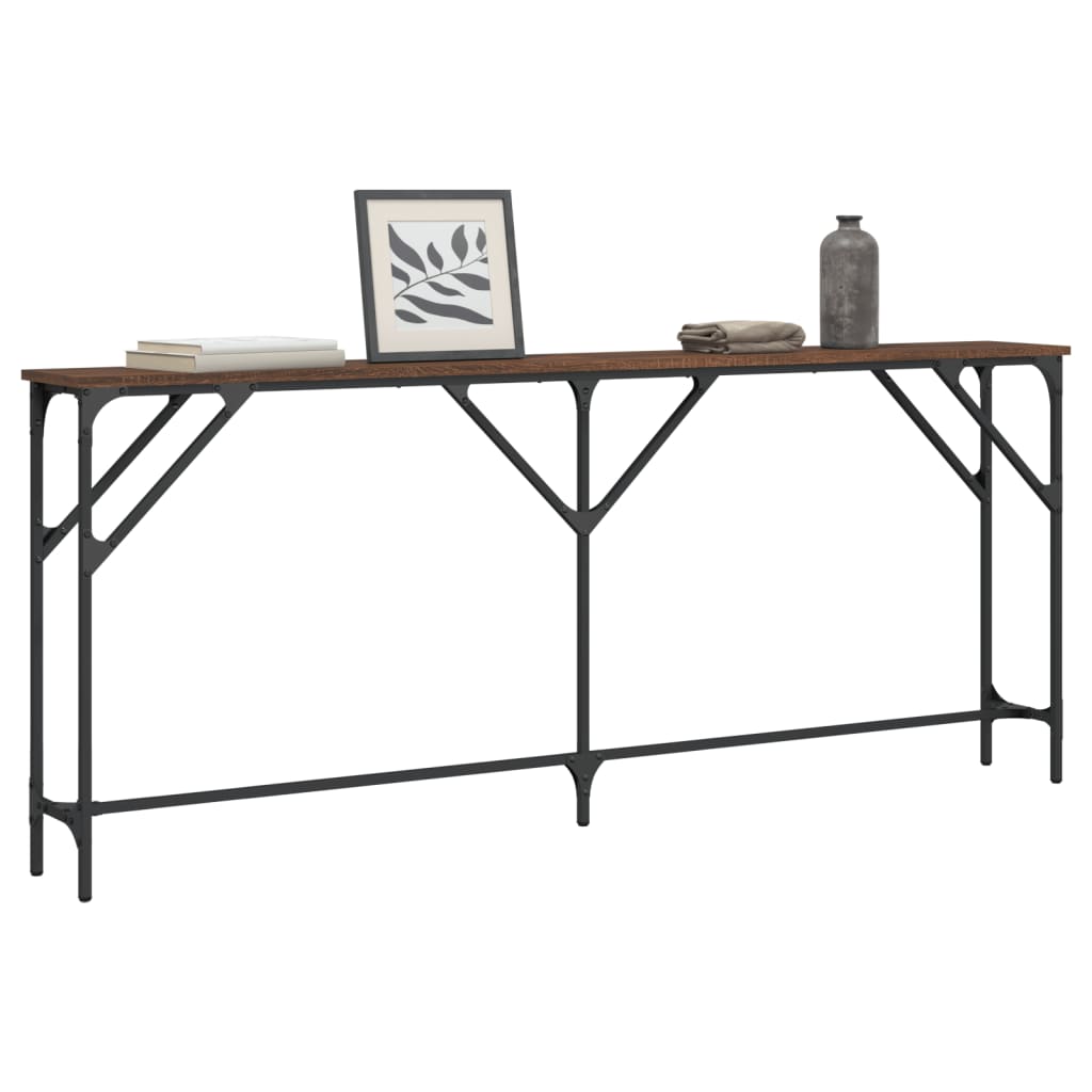 vidaXL Wandtafel 180x23x75 cm bewerkt hout bruin eikenkleur afbeelding