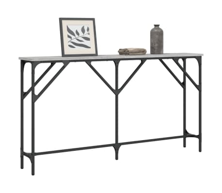 vidaXL Masă consolă, gri sonoma, 140x23x75 cm, lemn prelucrat