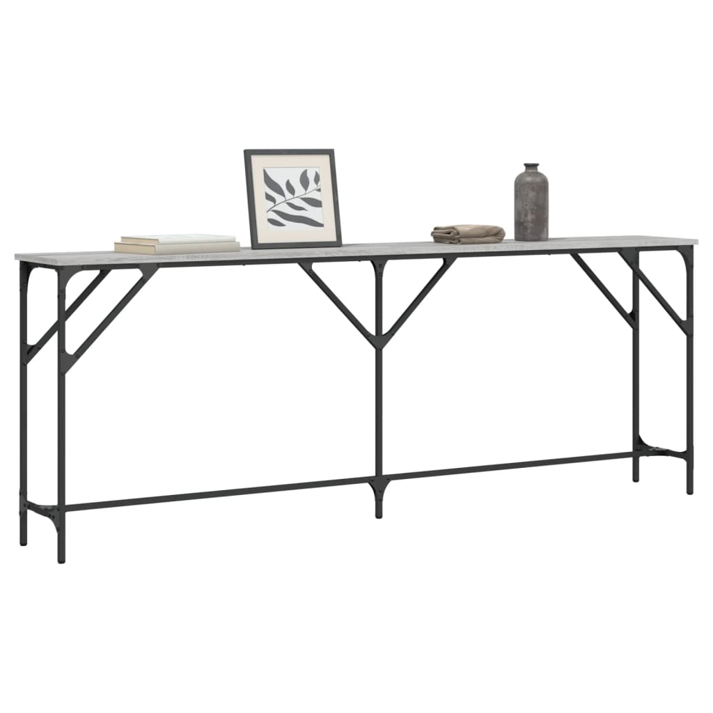 vidaXL Wandtafel 200x29x75 cm bewerkt hout grijs sonoma eikenkleurig afbeelding