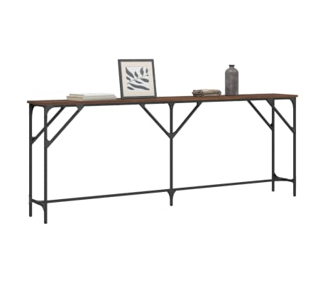 vidaXL Table console ch&ecirc;ne marron 200x29x75 cm bois d'ing&eacute;nierie