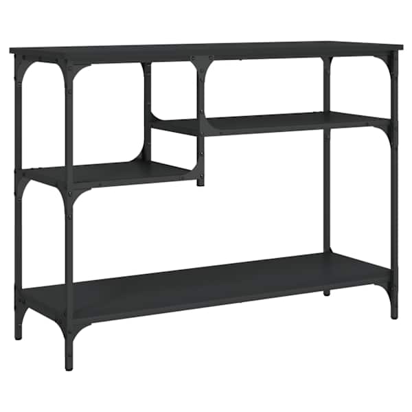 vidaXL riiulitega konsoollaud, must, 100 x 35 x 75 cm