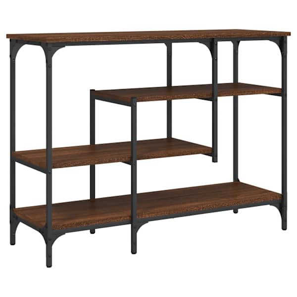 vidaXL riiulitega konsoollaud, pruun tamm, 100 x 35 x 75 cm