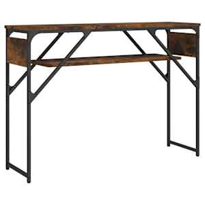 Konzolový stolek s policí kouřový dub 105 x 30 x 75 cm kompozit - obrázek 6