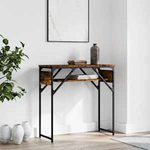 Konzolový stolek s policí kouřový dub 75 x 30 x 75 cm kompozit - obrázek 1