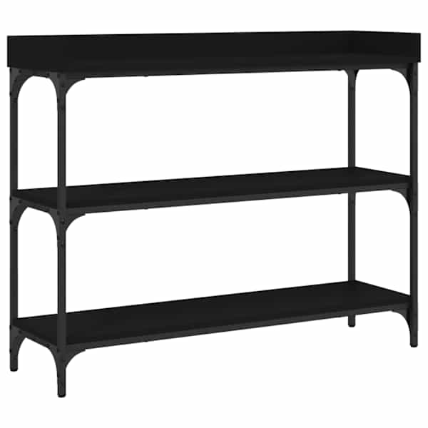 vidaXL riiulitega konsoollaud, must, 100 x 30 x 80 cm