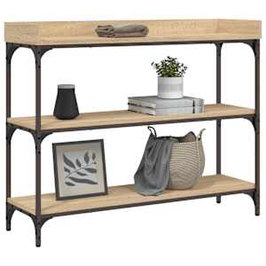 Konzolový stolek s policemi dub sonoma 100 x 30 x 80 cm - obrázek 3