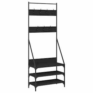 Stojan na oblečení s prostorem pro obuv černý 72 x 34 x 184 cm - obrázek 2
