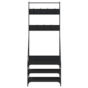 Stojan na oblečení s prostorem pro obuv černý 72 x 34 x 184 cm - obrázek 4