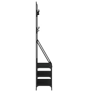 Stojan na oblečení s prostorem pro obuv černý 90 x 34 x 184 cm - obrázek 5