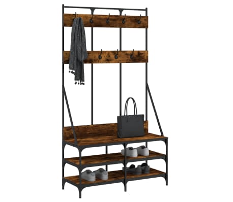 vidaXL Kleiderst&auml;nder mit Schuhablage R&auml;uchereiche 100x40x184 cm